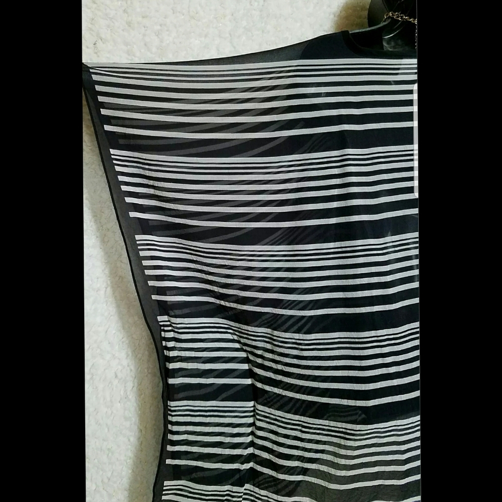 NWOT Talbots Silk Chiffon V Neck Poncho Sheer S/M - Picture 9 of 12